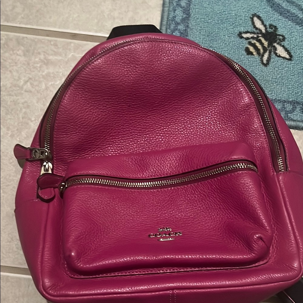 Coach Pink Leather Backpack